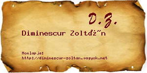 Diminescur Zoltán névjegykártya